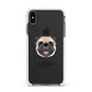 Pug Personalised Apple iPhone Xs Max Impact Case White Edge on Black Phone