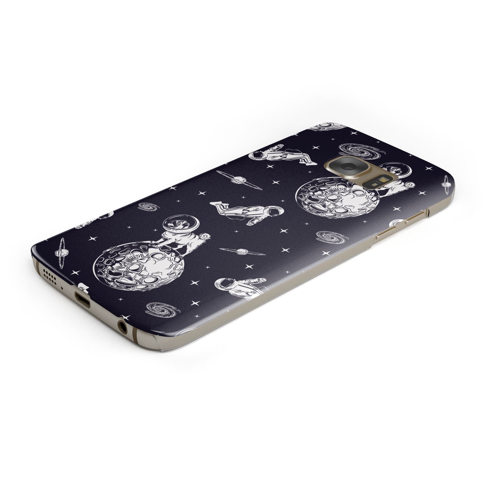 Pug in Space Samsung Galaxy Case Bottom Cutout