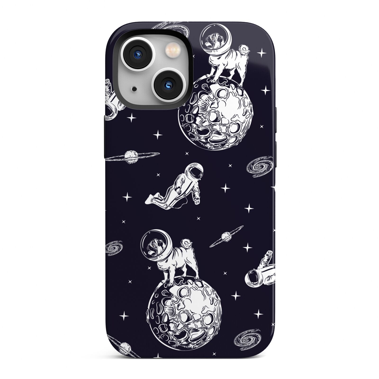 Pug in Space iPhone 13 Mini Full Wrap 3D Tough Case