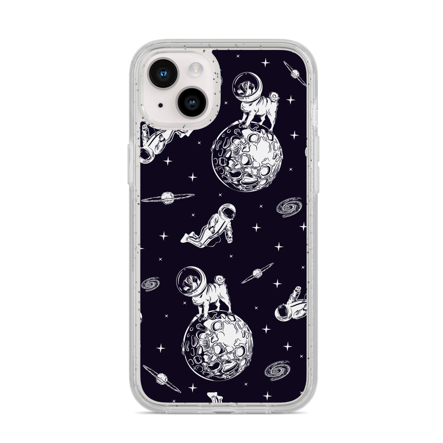 Pug in Space iPhone 14 Plus Glitter Tough Case Starlight