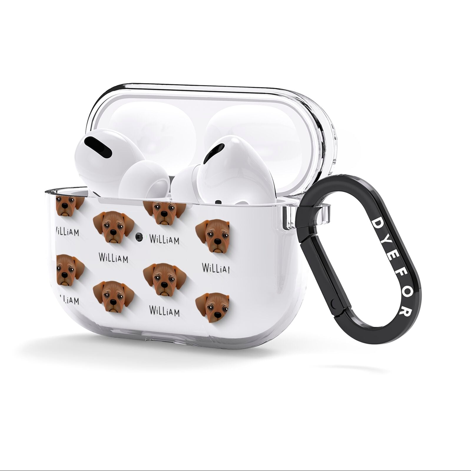 Pugalier Icon with Name AirPods Clear Case 3rd Gen Side Image