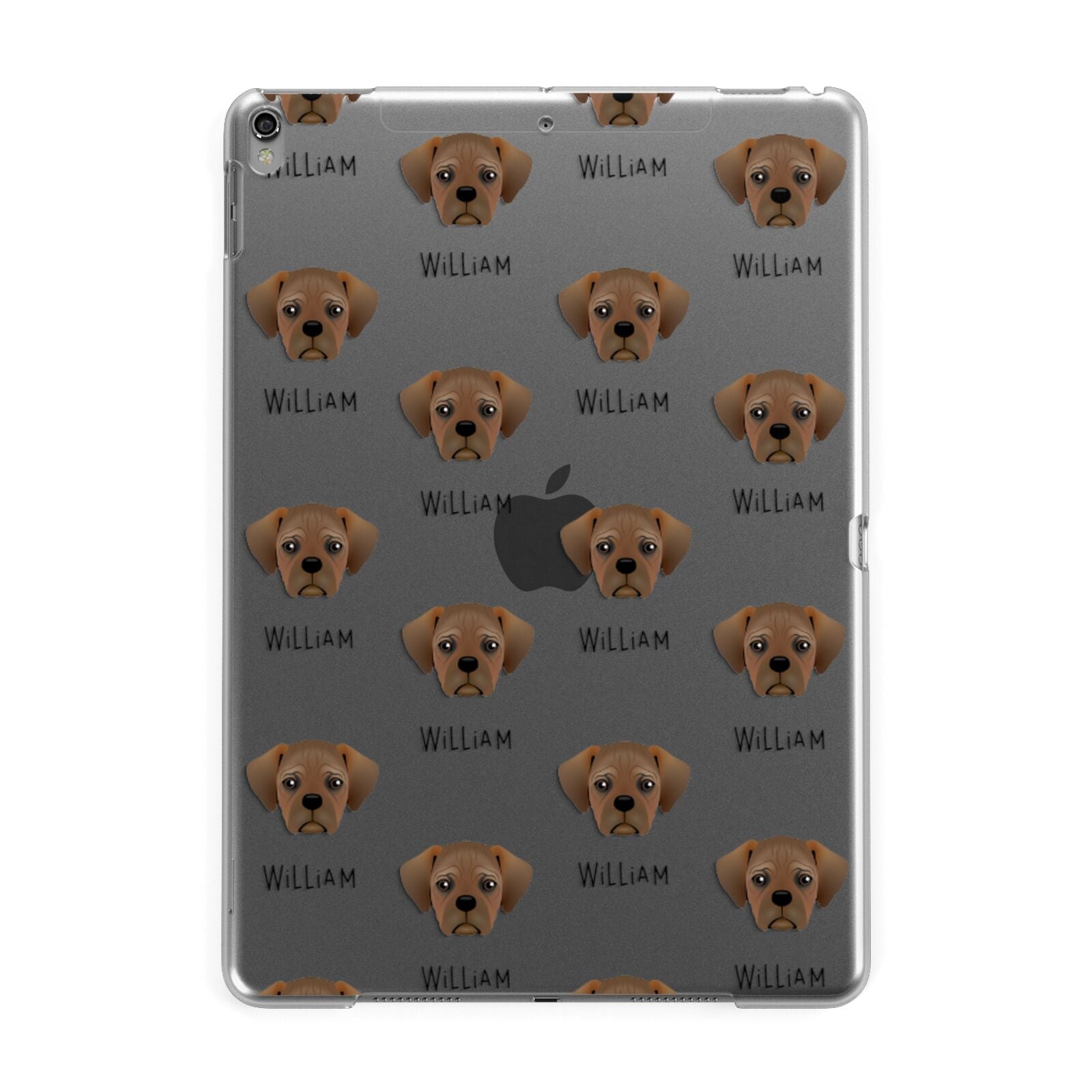 Pugalier Icon with Name Apple iPad Grey Case