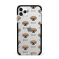 Pugalier Icon with Name Apple iPhone 11 Pro Max in Silver with Black Impact Case