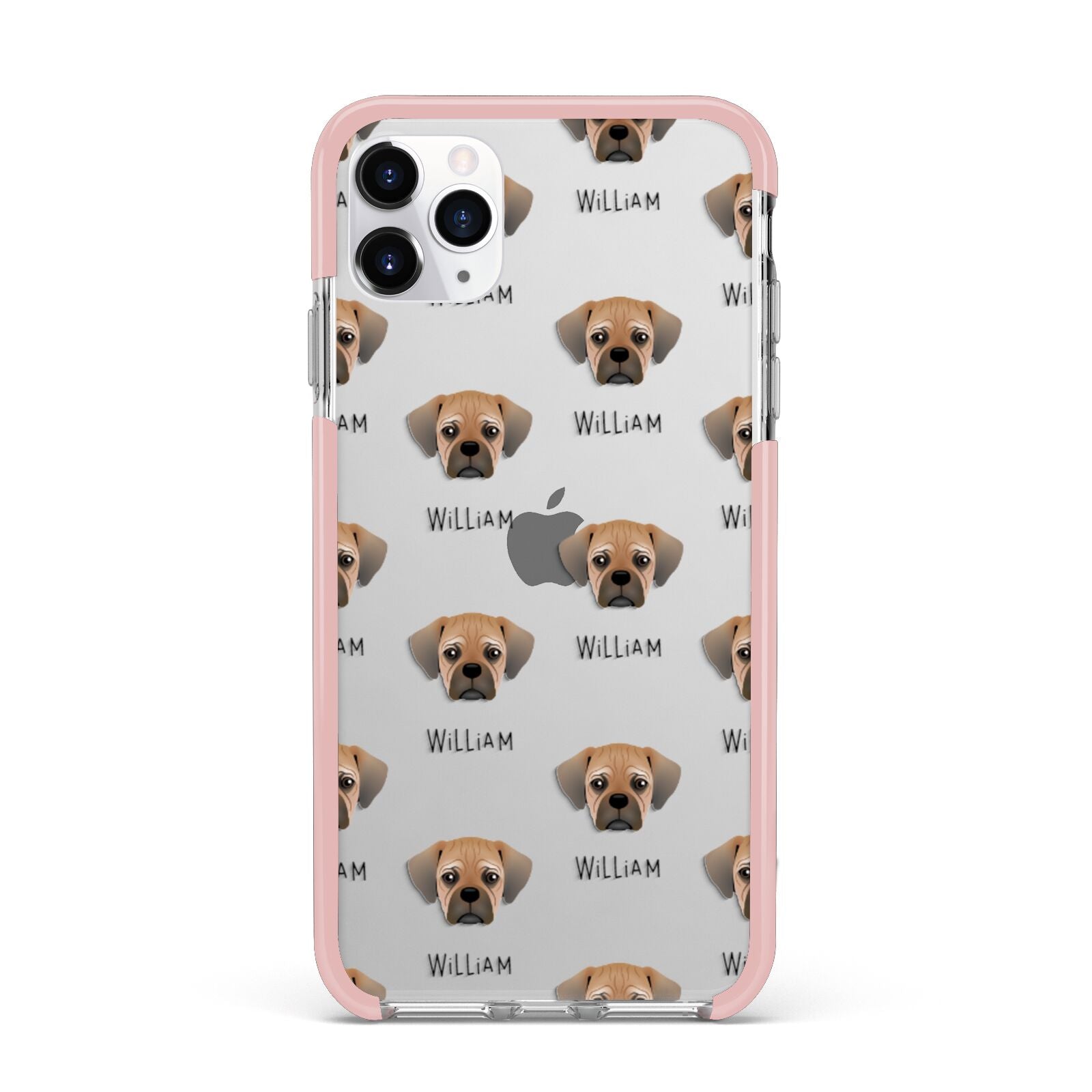 Pugalier Icon with Name iPhone 11 Pro Max Impact Pink Edge Case