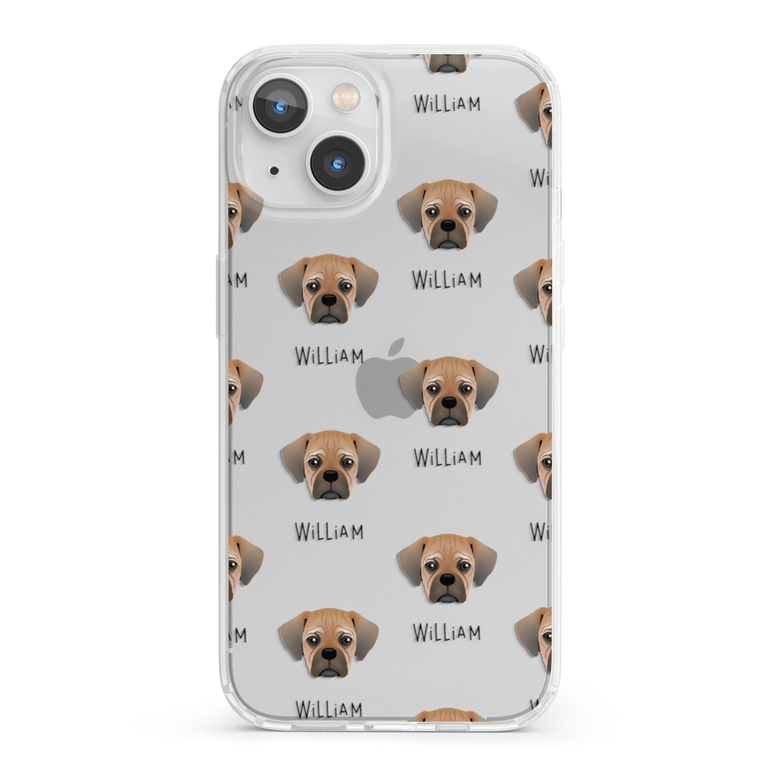 Pugalier Icon with Name iPhone 13 Clear Bumper Case