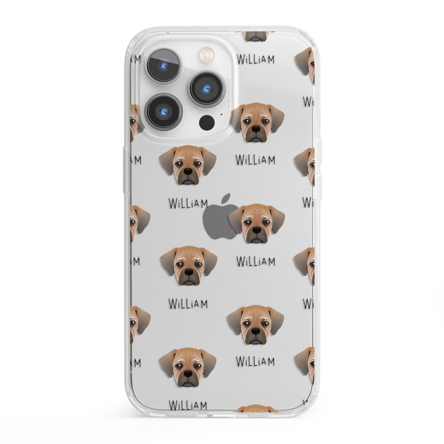 Pugalier Icon with Name iPhone 13 Pro Clear Bumper Case