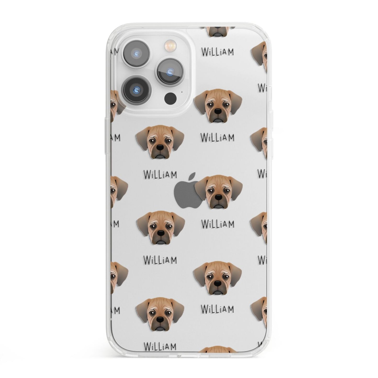 Pugalier Icon with Name iPhone 13 Pro Max Clear Bumper Case