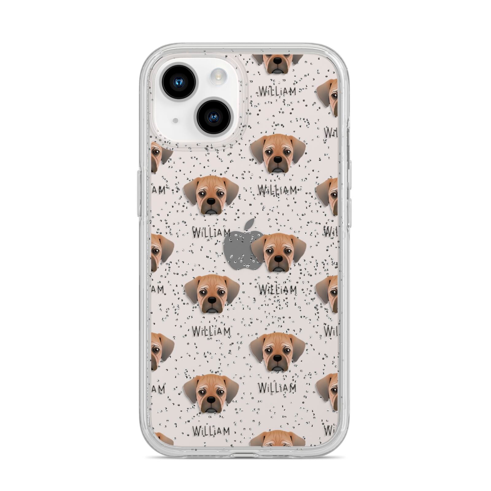 Pugalier Icon with Name iPhone 14 Glitter Tough Case Starlight