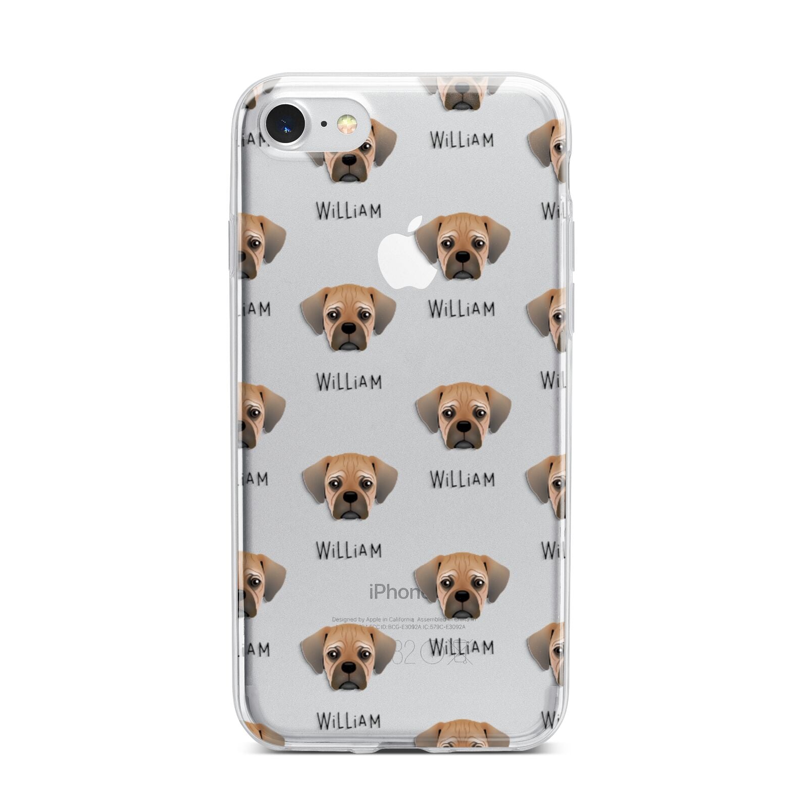 Pugalier Icon with Name iPhone 7 Bumper Case on Silver iPhone