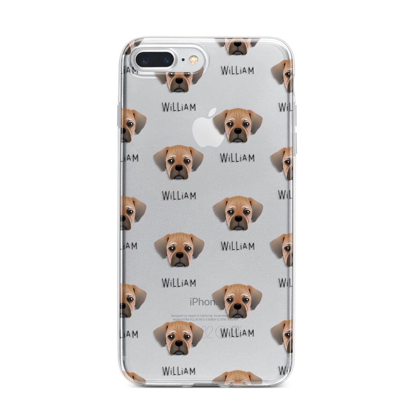 Pugalier Icon with Name iPhone 7 Plus Bumper Case on Silver iPhone