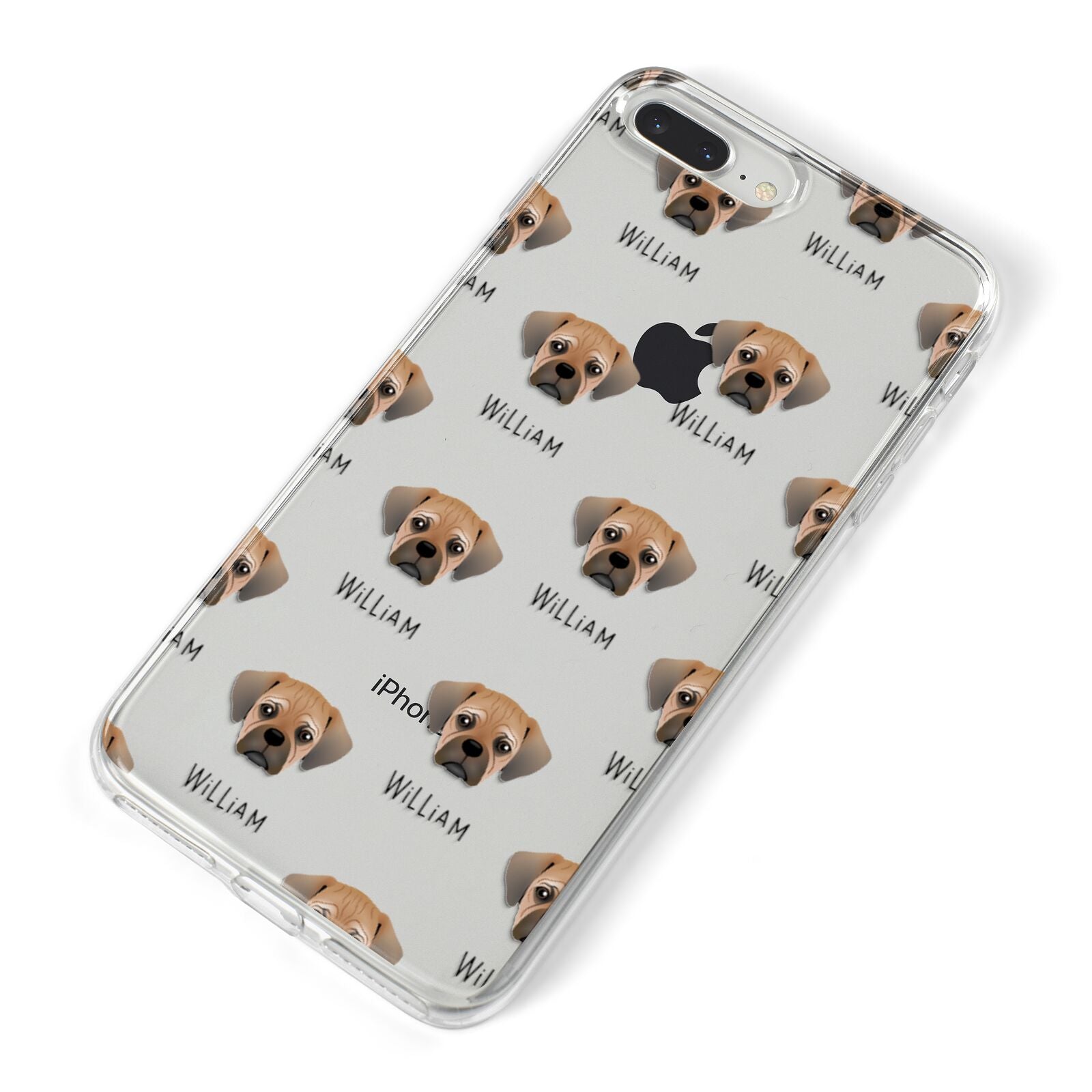 Pugalier Icon with Name iPhone 8 Plus Bumper Case on Silver iPhone Alternative Image