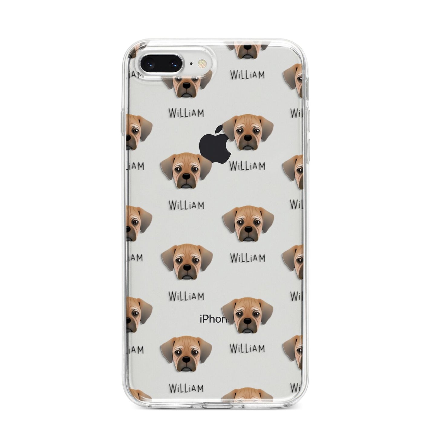 Pugalier Icon with Name iPhone 8 Plus Bumper Case on Silver iPhone