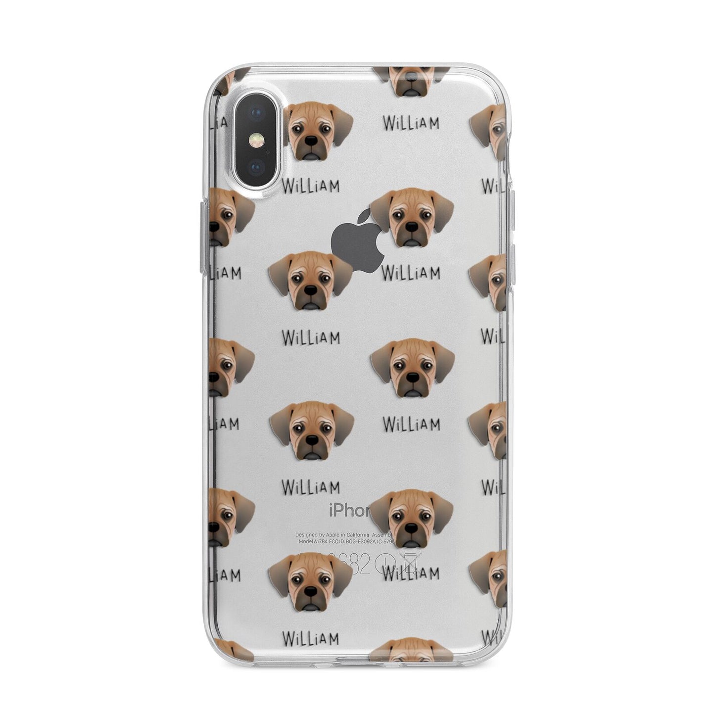 Pugalier Icon with Name iPhone X Bumper Case on Silver iPhone Alternative Image 1