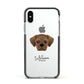 Pugalier Personalised Apple iPhone Xs Impact Case Black Edge on Silver Phone