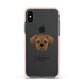 Pugalier Personalised Apple iPhone Xs Impact Case Pink Edge on Black Phone