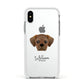 Pugalier Personalised Apple iPhone Xs Impact Case White Edge on Silver Phone