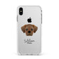 Pugalier Personalised Apple iPhone Xs Max Impact Case White Edge on Silver Phone