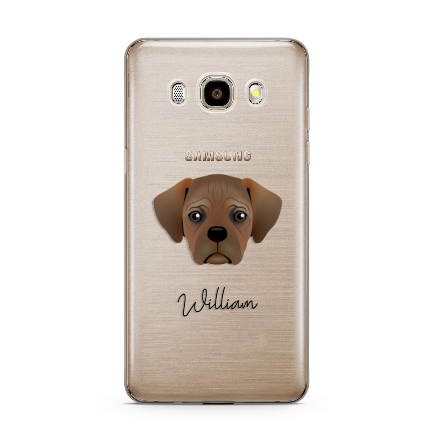 Pugalier Personalised Samsung Galaxy J7 2016 Case on gold phone