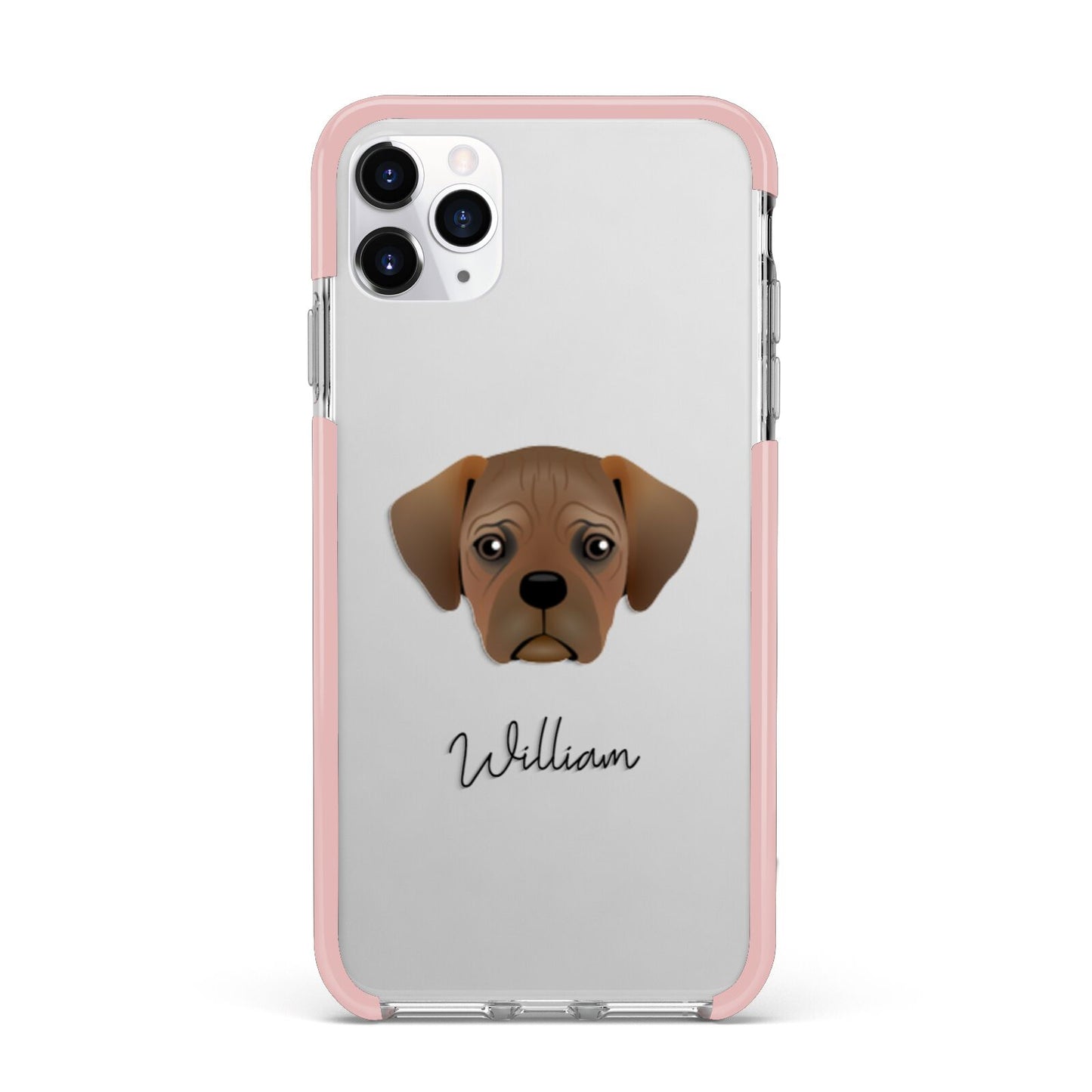 Pugalier Personalised iPhone 11 Pro Max Impact Pink Edge Case