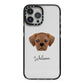 Pugalier Personalised iPhone 13 Pro Max Black Impact Case on Silver phone