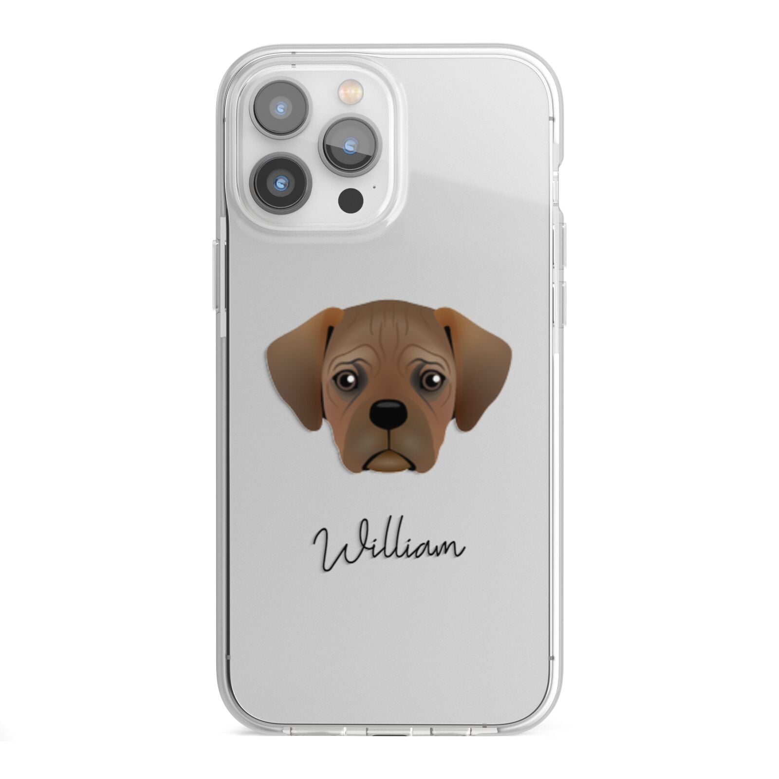 Pugalier Personalised iPhone 13 Pro Max TPU Impact Case with White Edges
