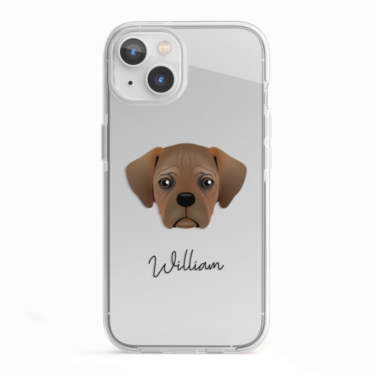 Pugalier Personalised iPhone 13 TPU Impact Case with White Edges