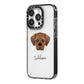 Pugalier Personalised iPhone 14 Pro Black Impact Case Side Angle on Silver phone