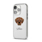 Pugalier Personalised iPhone 14 Pro Clear Tough Case Silver Angled Image