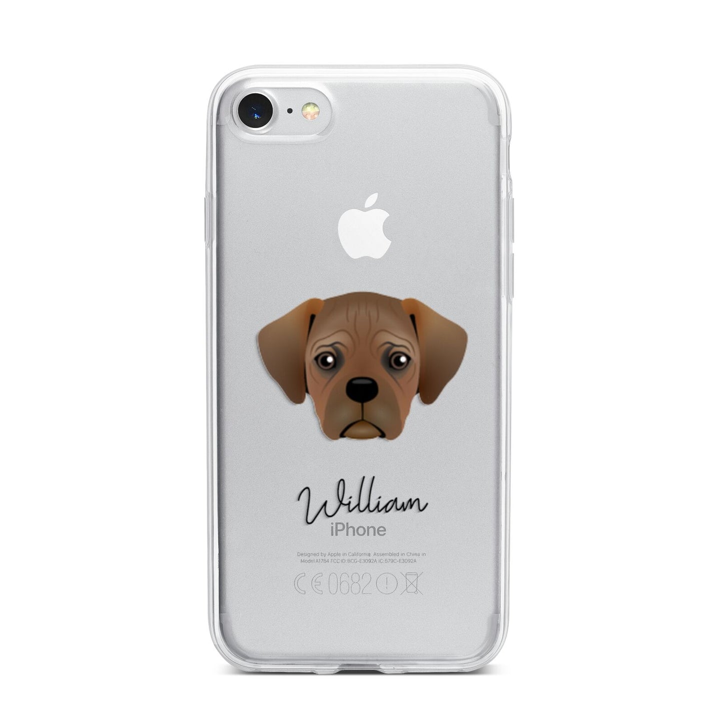 Pugalier Personalised iPhone 7 Bumper Case on Silver iPhone