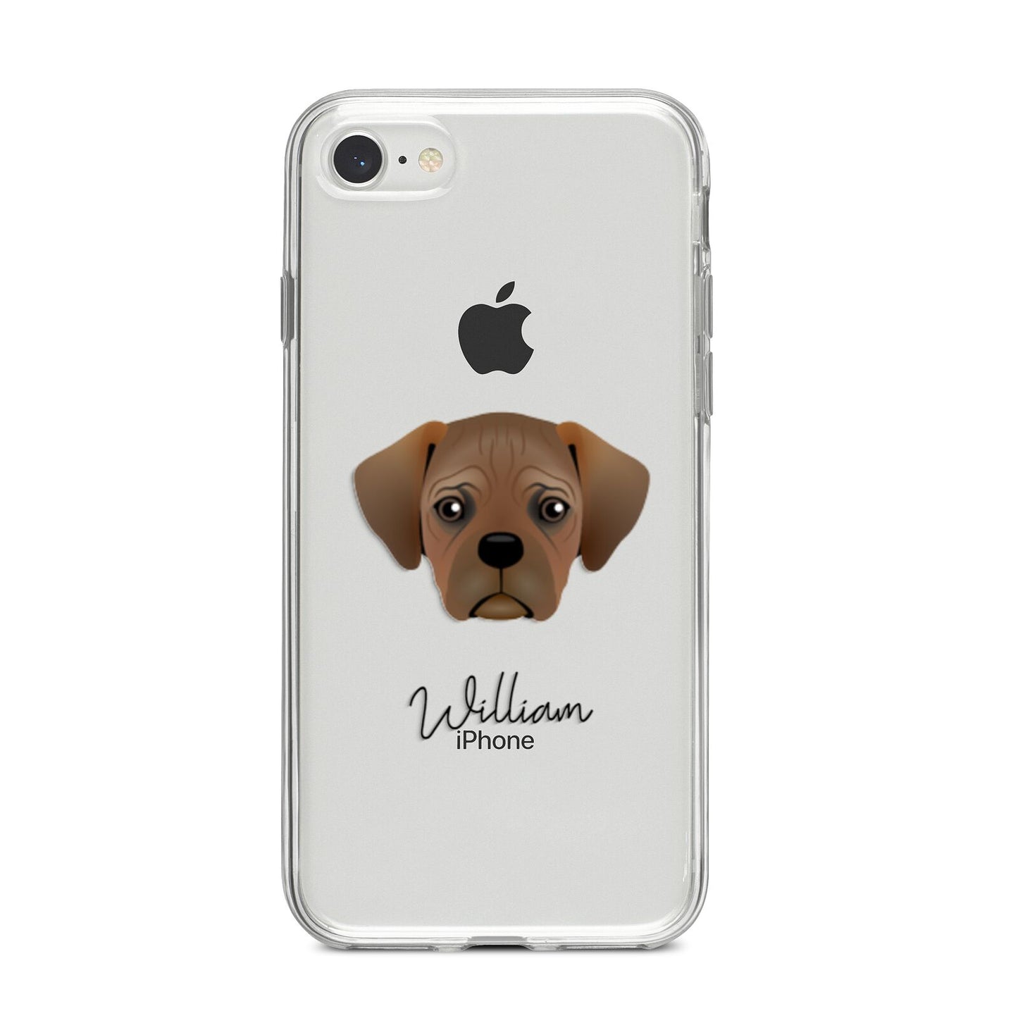 Pugalier Personalised iPhone 8 Bumper Case on Silver iPhone