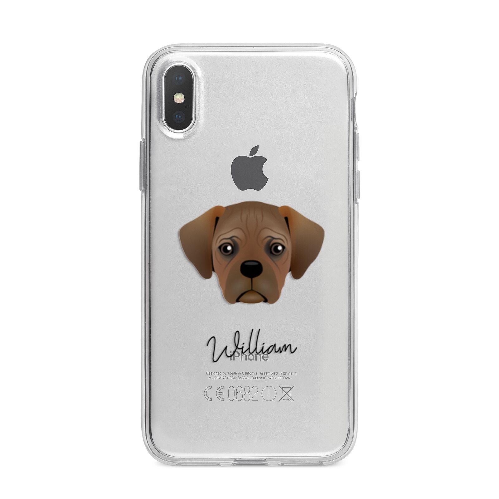 Pugalier Personalised iPhone X Bumper Case on Silver iPhone Alternative Image 1