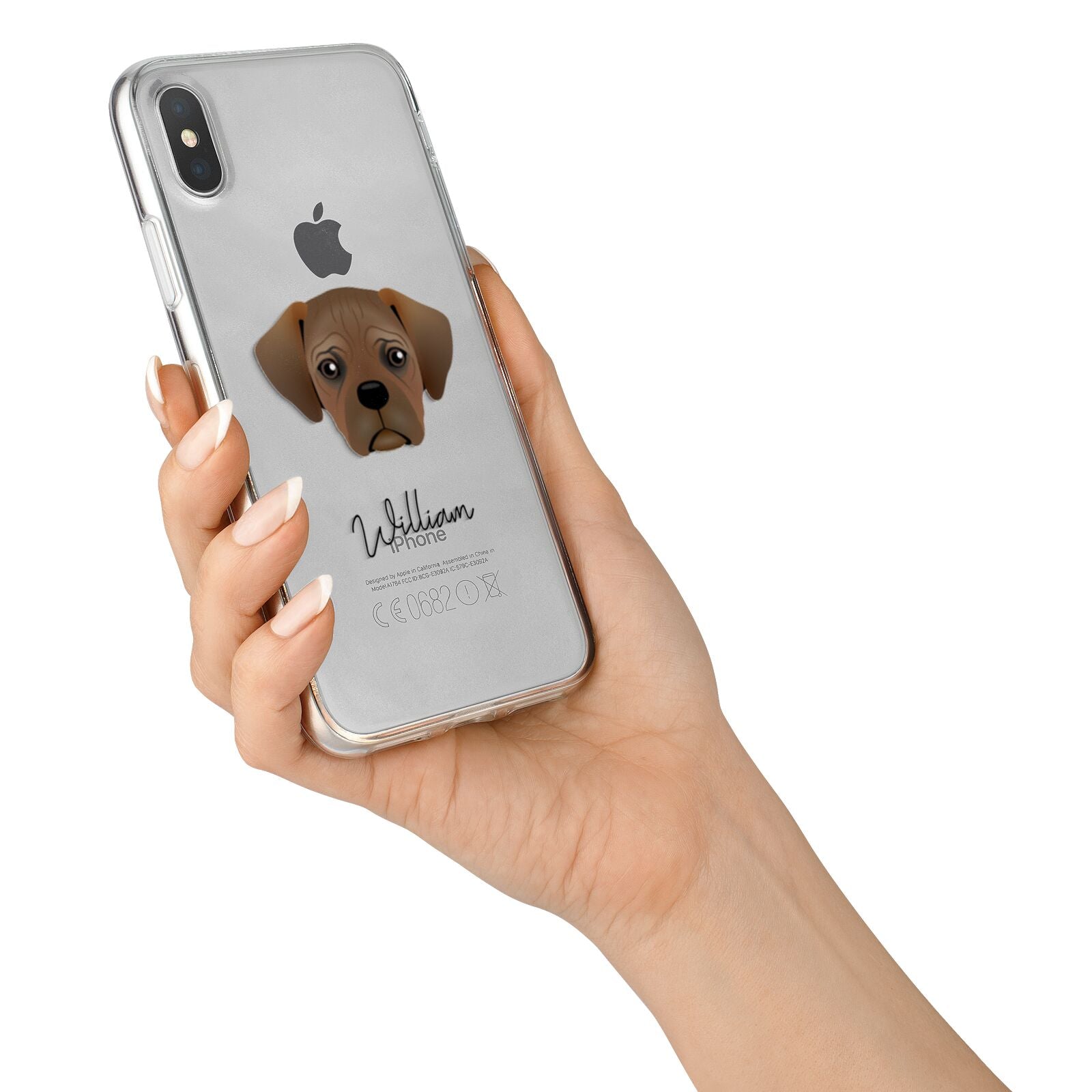 Pugalier Personalised iPhone X Bumper Case on Silver iPhone Alternative Image 2