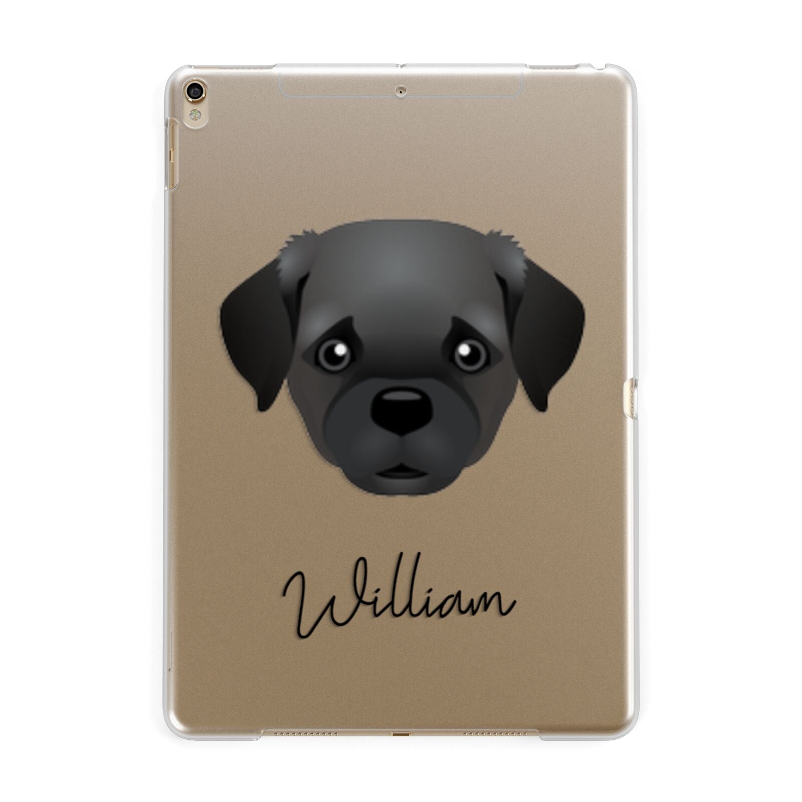 Pugapoo Personalised Apple iPad Gold Case