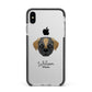 Pugapoo Personalised Apple iPhone Xs Max Impact Case Black Edge on Silver Phone