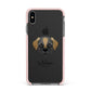 Pugapoo Personalised Apple iPhone Xs Max Impact Case Pink Edge on Black Phone