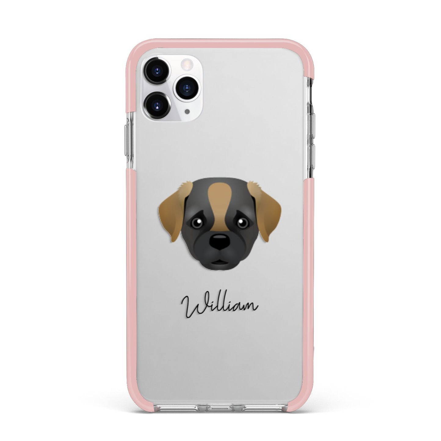 Pugapoo Personalised iPhone 11 Pro Max Impact Pink Edge Case