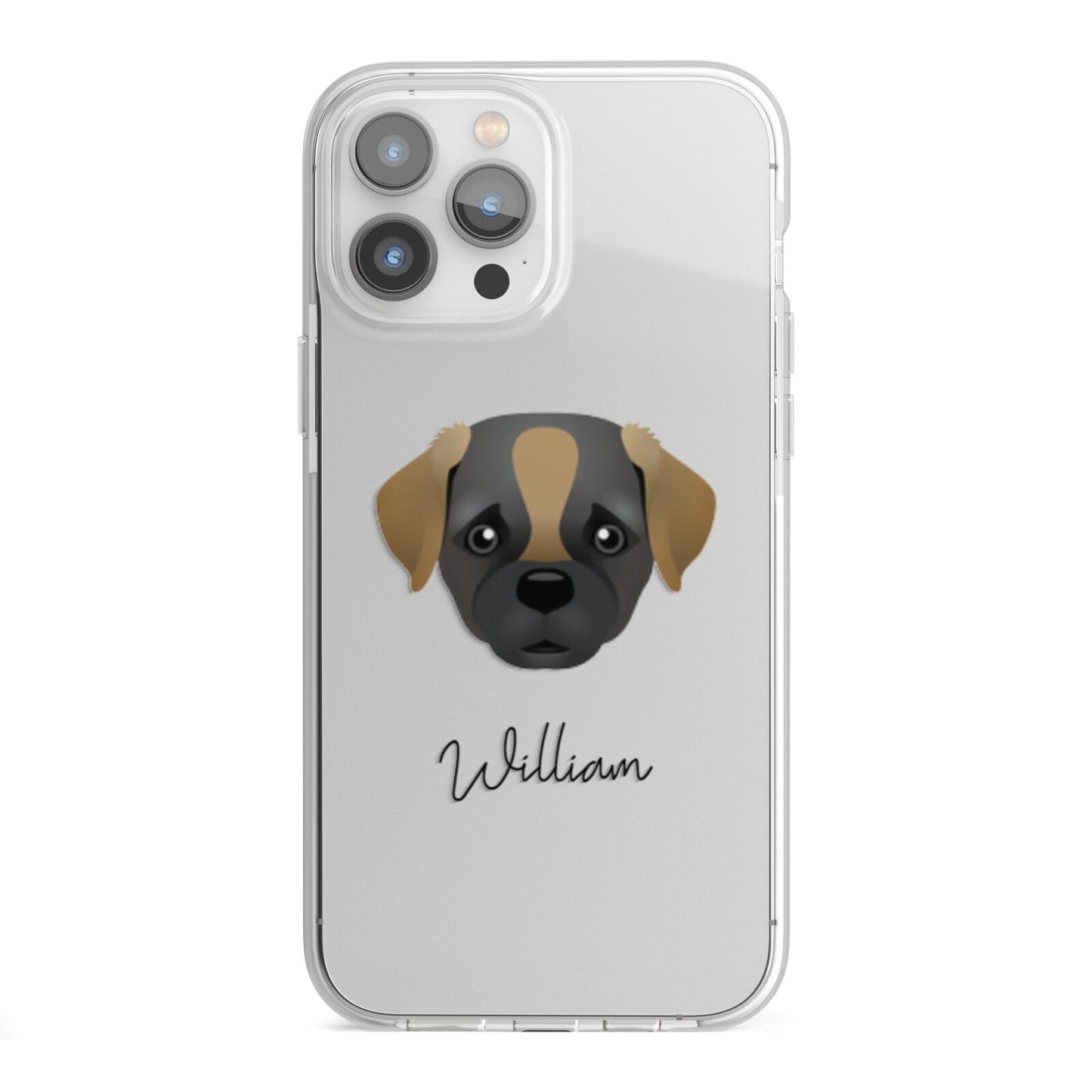 Pugapoo Personalised iPhone 13 Pro Max TPU Impact Case with White Edges