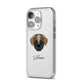 Pugapoo Personalised iPhone 14 Pro Clear Tough Case Silver Angled Image