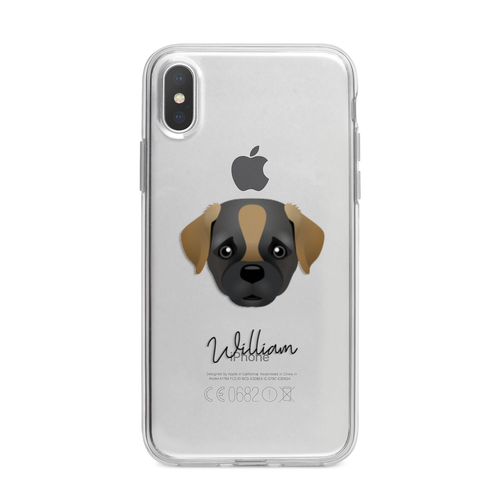 Pugapoo Personalised iPhone X Bumper Case on Silver iPhone Alternative Image 1