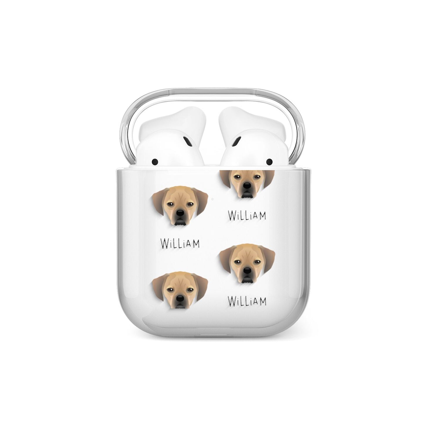 Puggle Icon with Name AirPods Case