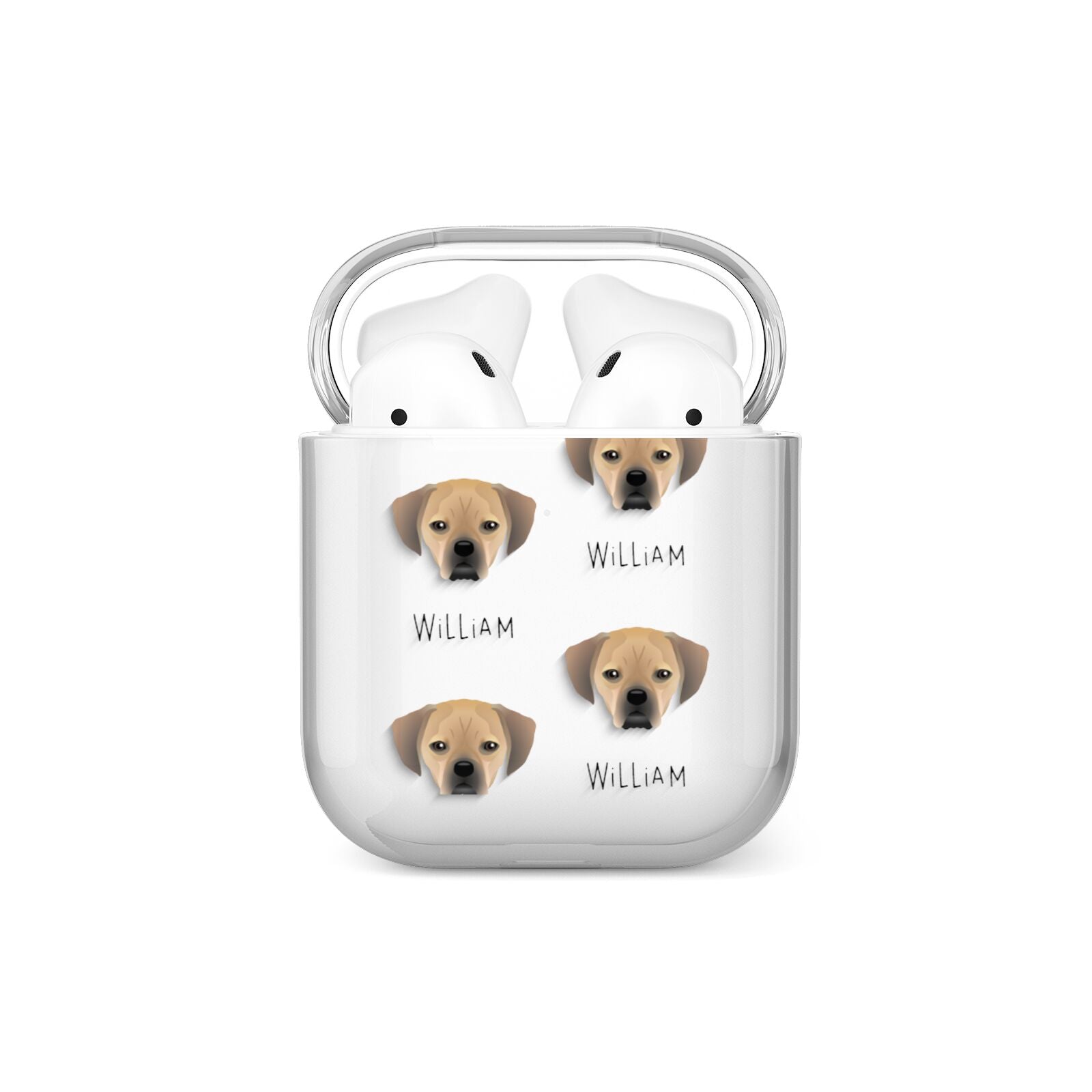 Puggle Icon with Name AirPods Case