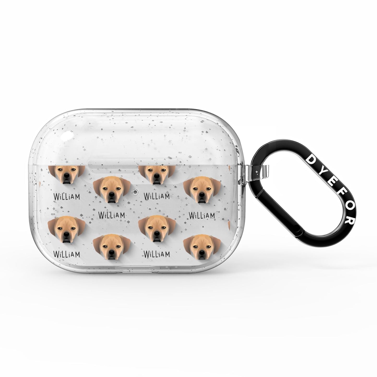 Puggle Icon with Name AirPods Pro Glitter Case