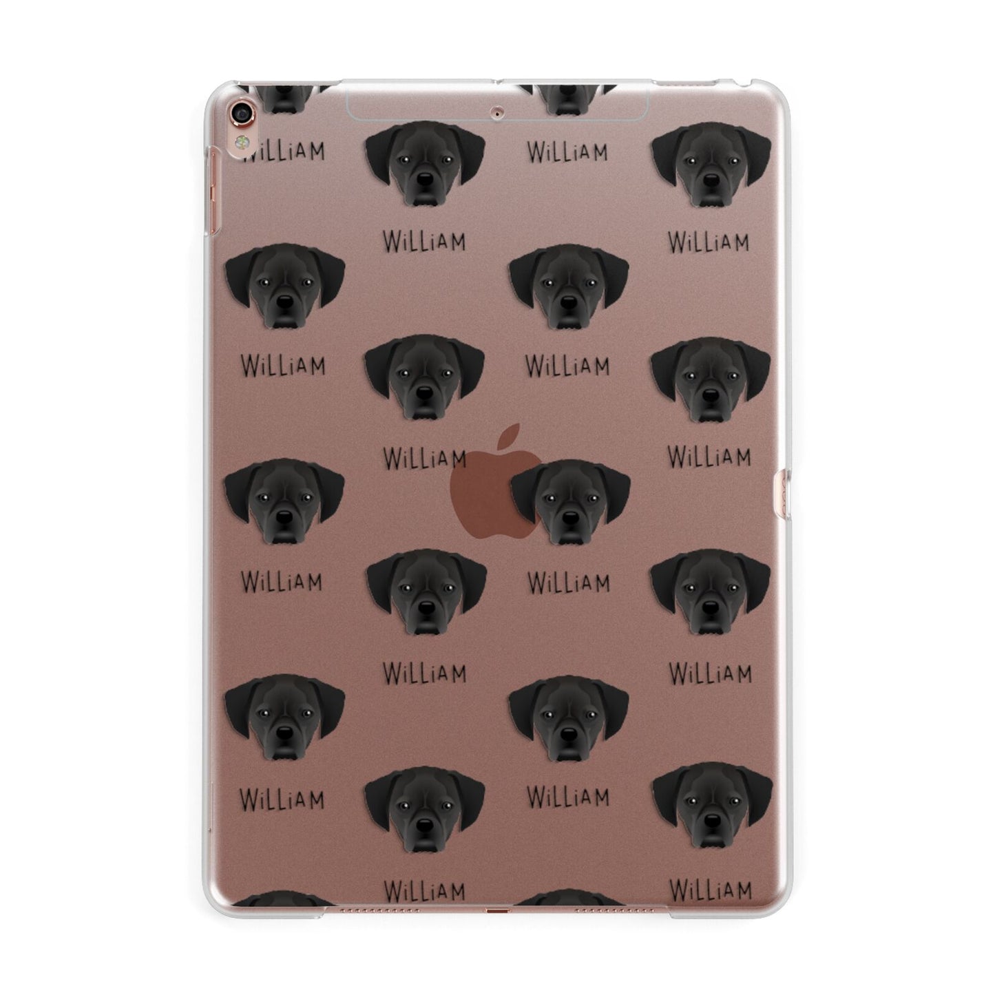 Puggle Icon with Name Apple iPad Rose Gold Case