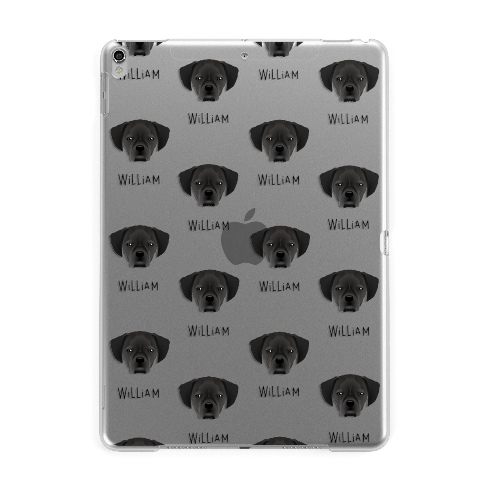 Puggle Icon with Name Apple iPad Silver Case