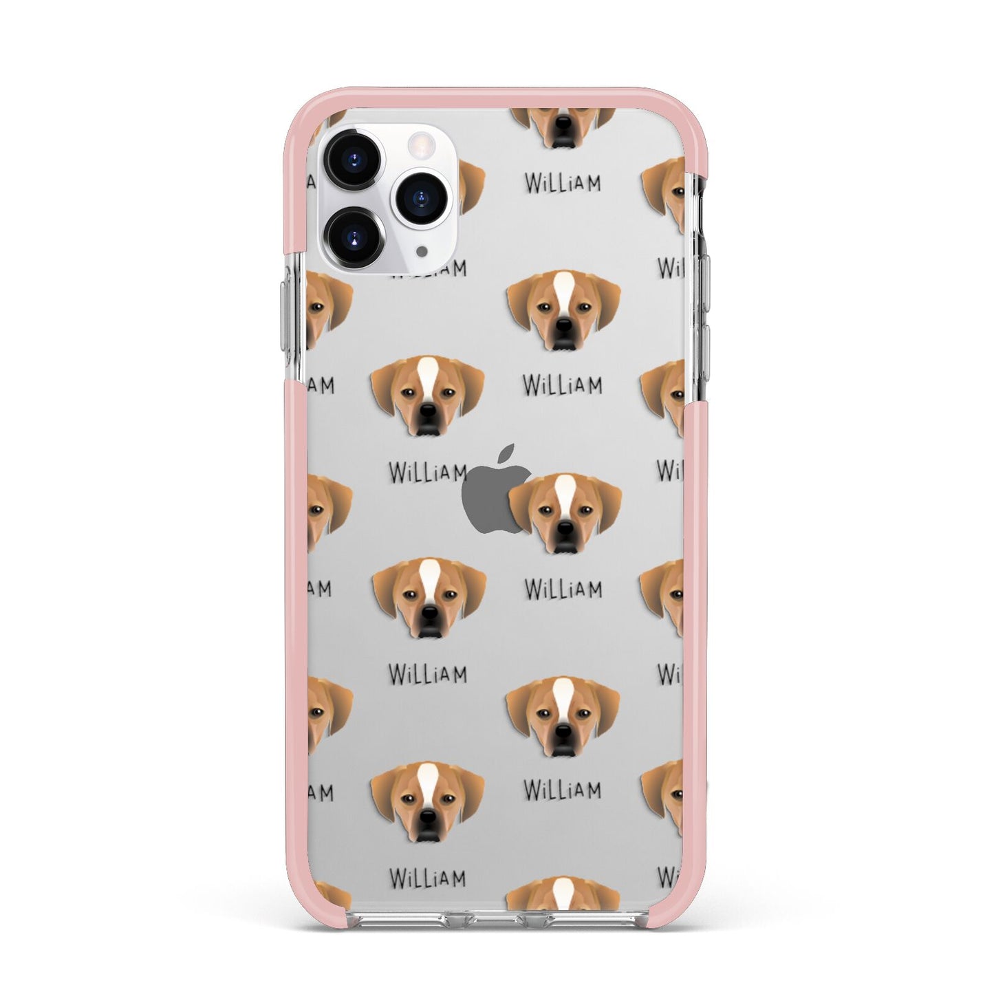 Puggle Icon with Name iPhone 11 Pro Max Impact Pink Edge Case