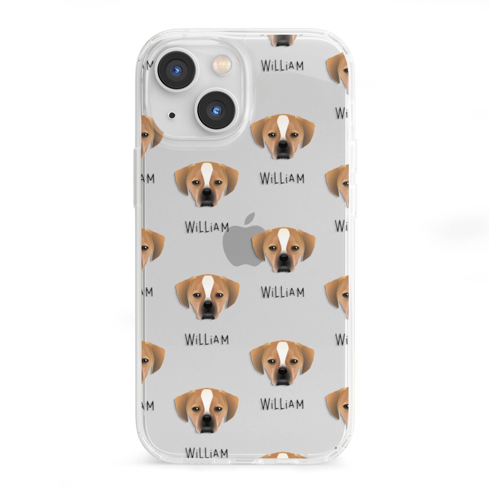 Puggle Icon with Name iPhone 13 Mini Clear Bumper Case