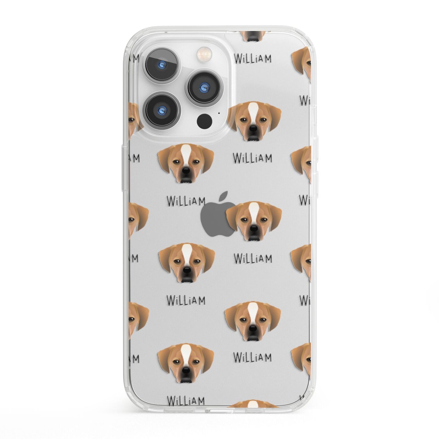 Puggle Icon with Name iPhone 13 Pro Clear Bumper Case