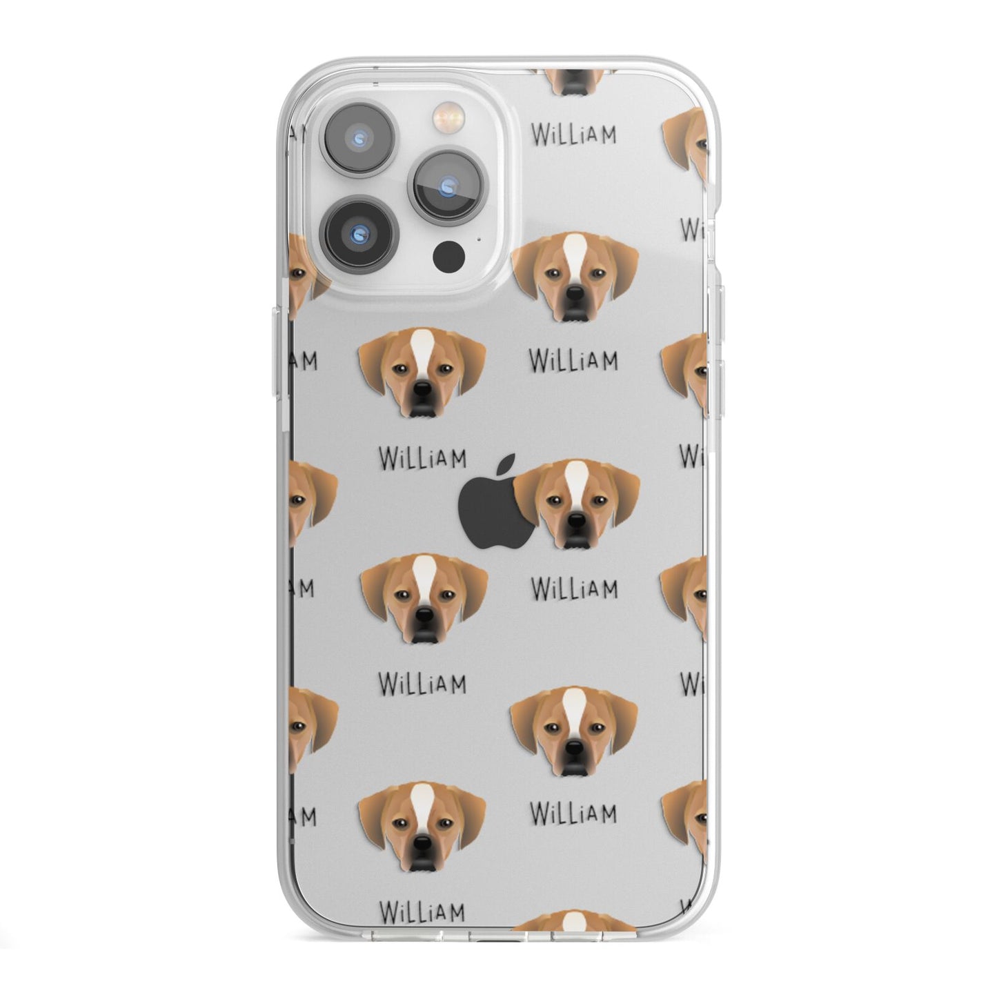 Puggle Icon with Name iPhone 13 Pro Max TPU Impact Case with White Edges