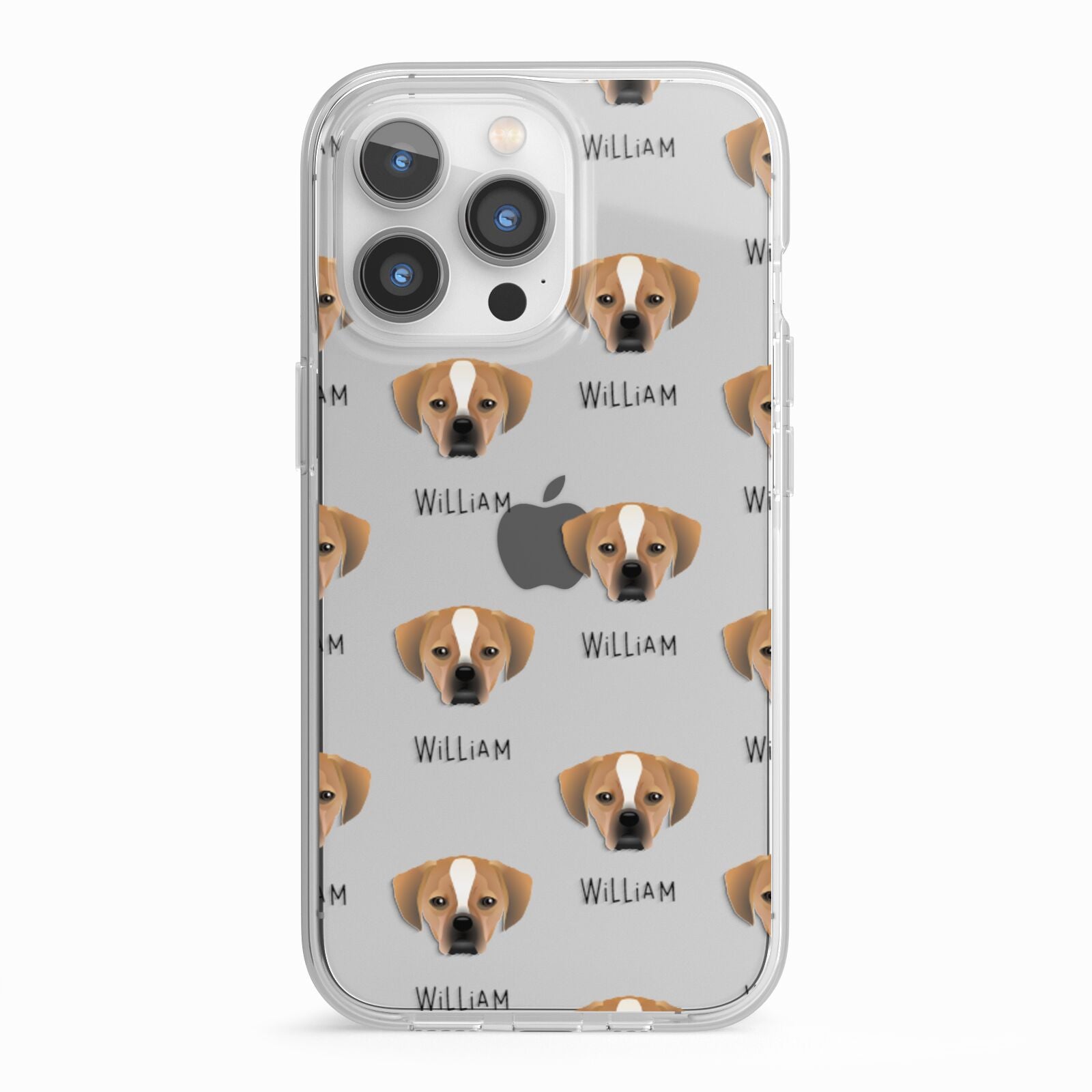 Puggle Icon with Name iPhone 13 Pro TPU Impact Case with White Edges