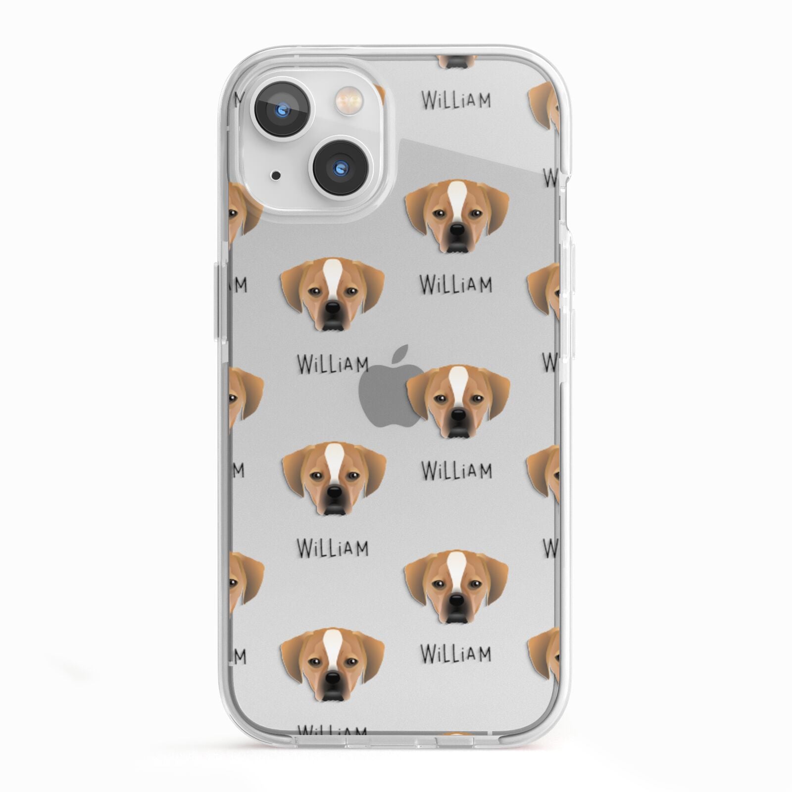 Puggle Icon with Name iPhone 13 TPU Impact Case with White Edges